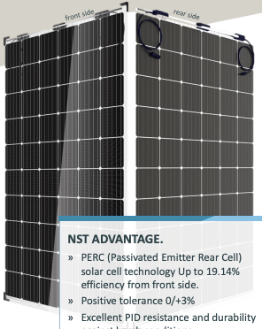 Noor Solar Technology - Solarmodul - NST60-6-300-315Wp-PEBI-GG-10 NST60-6-315 M - Art. 187313
