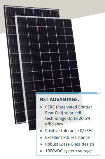 Noor Solar Technology - Solarmodul - NST72-6-360-380Wp-PERC-GG-10 NST72-6- 380MGG - Art. 167927