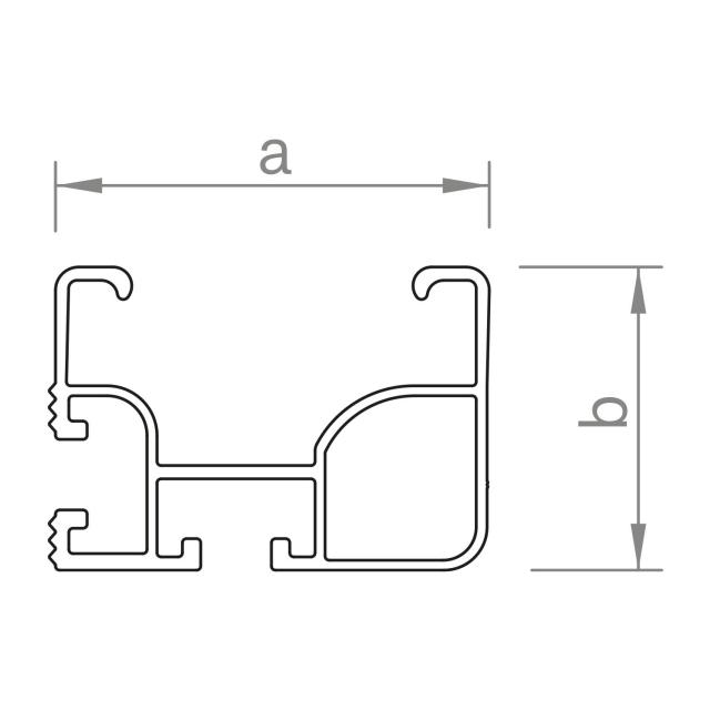 Novotegra Modultragprofil C-N-Schiene 37 2,20m Alu blank

