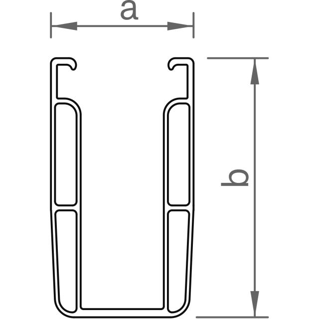Novotegra Modultragprofil C-Schiene 95-3 5,90m Alu blank