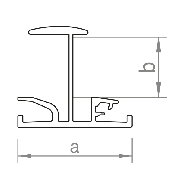 Novotegra Modultragprofil Einlegesystem 30mm Rahmenhöhe 5,40m Alu blank