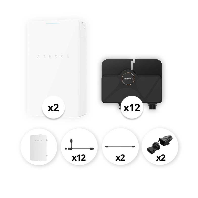 ATMOCE – Pack Monophasé micro-onduleurs 6 kVA + 2 Batteries - 14 kWh