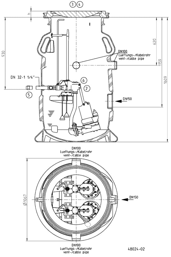 JUNG PUMPEN Kunststoffschacht PKS-B 800-32 - Art. JP09475