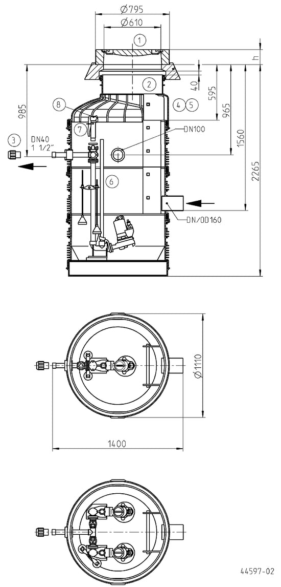 JUNG PUMPEN Kunststoffschacht PKS-D 1000-40 - Art. JP44358
