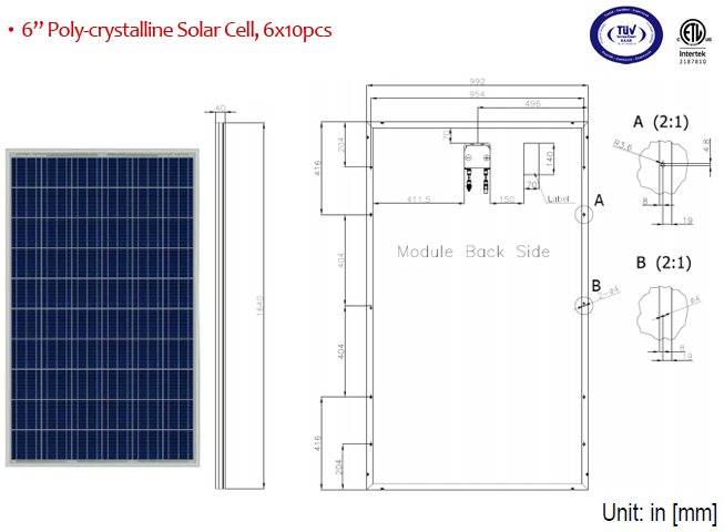 Sunwin Energy Co., Ltd. - Solarmodul - PM60-6RT-225-275W PM60-6RT-255 - Art. 95087