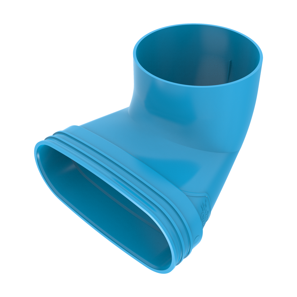 Wavin PVC Vent. Eindst.90° BL 235x160 H=100 M/M – Kunststoff-Einbaukanal, Art.-Nr. 5120000222