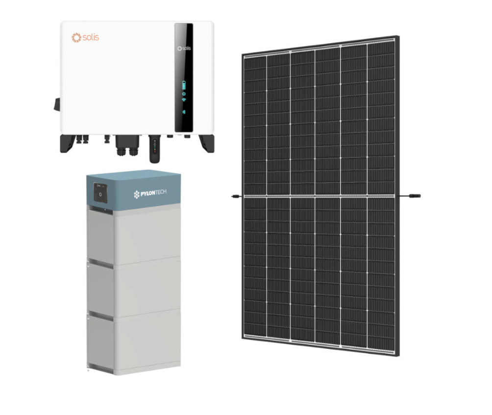 PV-Komplettset Trina 445W + Solis 6kW Hybrid-Wechselrichter + Sunwoda Speicher – SetTrina445Solis6H210
