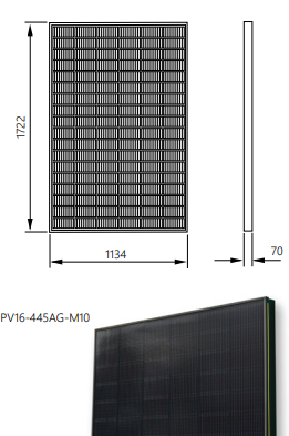 Viridian Solar Ltd - Solarmodul - PV16-445AG-M10 PV16-445AG-M10 - Art. 237009