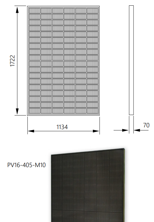 Viridian Solar Ltd - Solarmodul - PV16 405W M10 PV16-405-M10 - Art. 213677