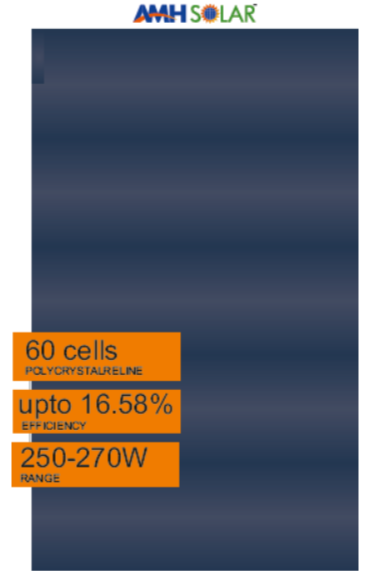 AMH Solar Solutions Pvt Ltd - Solarmodul - Poly 250-270W (60 Cells) SNS-255 - Art. 174721