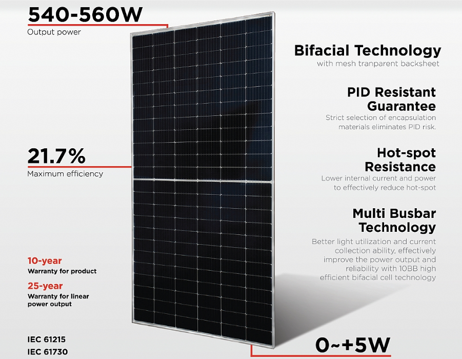 Kivanc Solar - Solarmodul - Quantum BF Series 540-560W 540B - Art. 233045