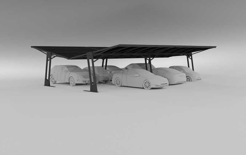 SHAPE - SHAPE 100+ - carport 28 grandes places - RAL 7016 Anthracite - 210 panneaux - SHAPE1007016