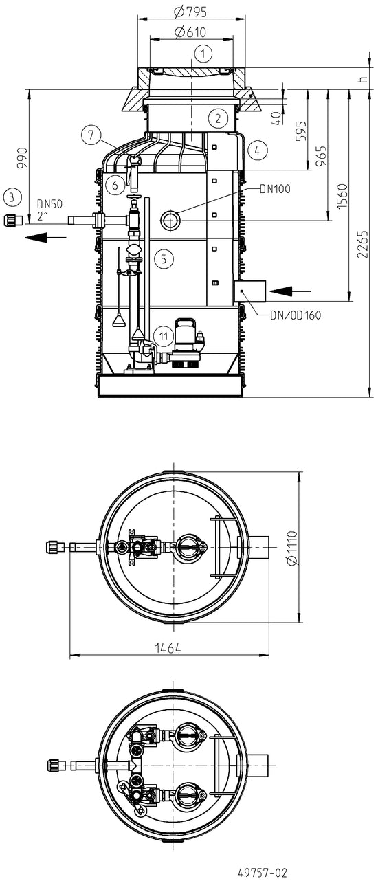 JUNG PUMPEN Pumpenschacht SKS-D 1000-D50 - Art. JP50304