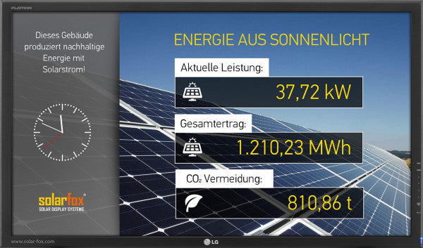 Solarics_SOLARFOX Wechselrichter SOLARFOX DISPLAY SF-100 32" GROSSDISPLAY MIT LED-WIDESCREEN FÜR INNENBEREICH