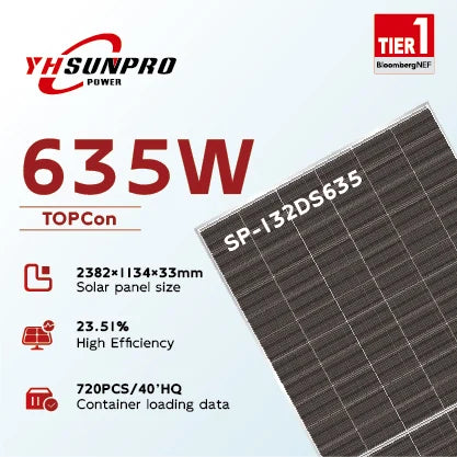 Zhejiang Sunpro Power Technology Co., Ltd. - Solarmodul - SP-210R-132DS605-635W 635 - Art. 222770