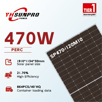 Zhejiang Sunpro Power Technology Co., Ltd. - Solarmodul - SP445-470W-120M10 SP455W-120M10 - Art. 228210