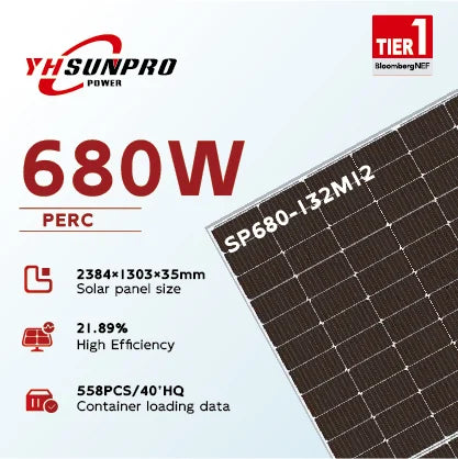 Zhejiang Sunpro Power Technology Co., Ltd. - Solarmodul - SP655~680W-132M12  Silver Frame SP680-132M12 - Art. 222697
