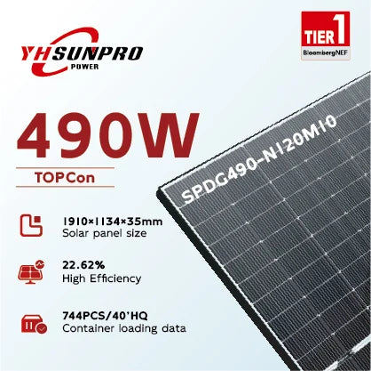 Zhejiang Sunpro Power Technology Co., Ltd. - Solarmodul - SPDG455~490W-N120M10 Black Frame & Bifacial Tra... SPDG490-N120M10 - Art. 212118