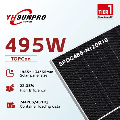 Zhejiang Sunpro Power Technology Co., Ltd. - Solarmodul - SPDG470-495W-N120R10 SPDG470-N120R10 - Art. 221902