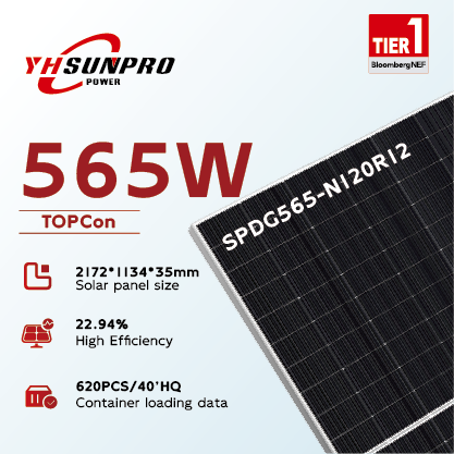 Zhejiang Sunpro Power Technology Co., Ltd. - Solarmodul - SPDG540-565W-N120R12 SPDG550-N120R12 - Art. 221994