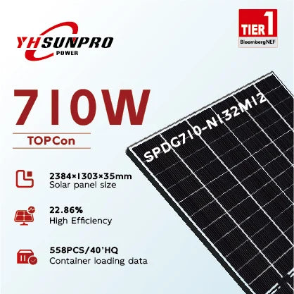 Zhejiang Sunpro Power Technology Co., Ltd. - Solarmodul - SPDG685~710W-N132M12 Silver frame 710 - Art. 222705