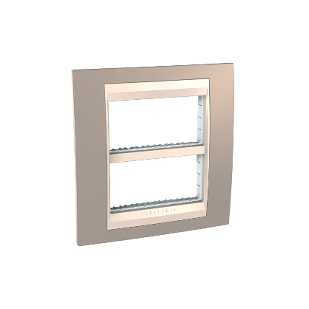 Schneider Electric UNICA DEKO UND TRAGRAHMEN 2X4 VISON/BEIGE -Art. MGU48.424.574