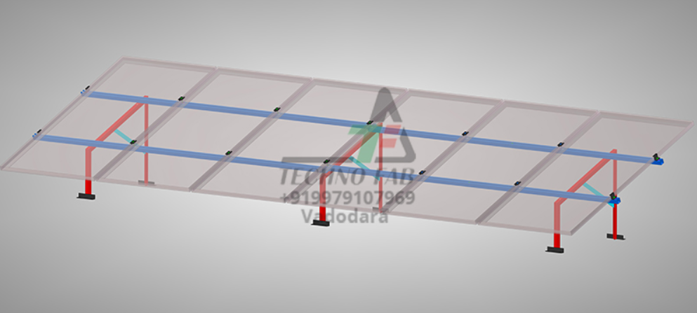 Techno FAB - Montagesysteme - Single Module Structure 1000mm Ground Cl ...