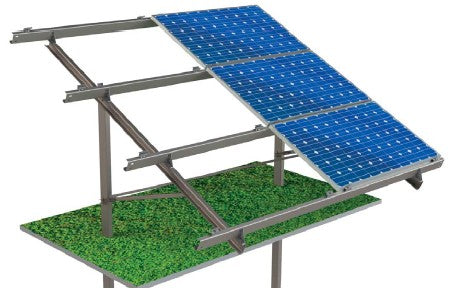 Power Solution Industries L.L.C. - Montagesysteme - Single Pile Triple Landscape Mounting Systems PSI Quartz - Art. 6351