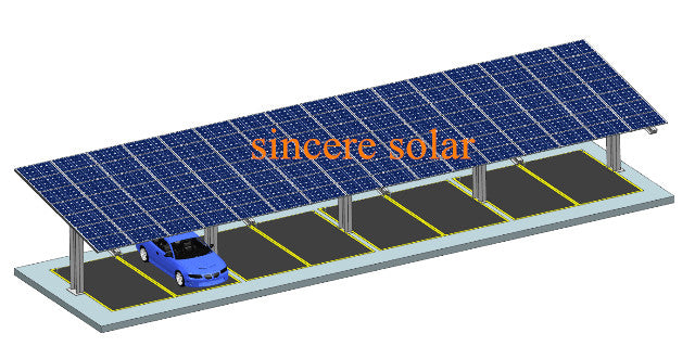 Shanghai Sincere Solar Technology Co., Ltd. - Montagesysteme - Single Rows Middle pole Solar Carport Mounting ... SCS-20 - Art. 4171