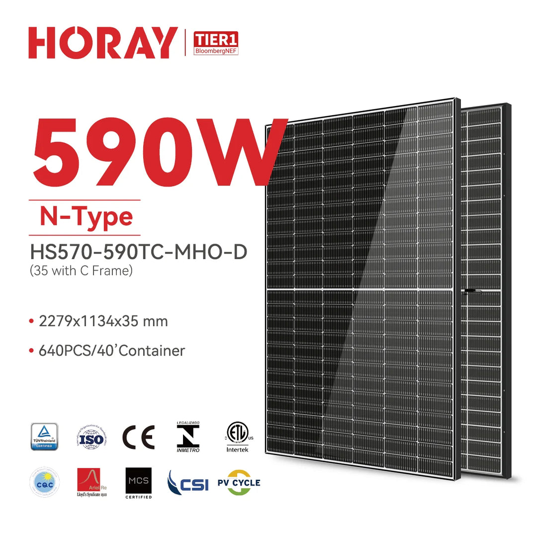 Horay Solar Co., Ltd - Solarmodul - Solar Ocean HS570-590TC-MHO-D (35 with C Frame) HS-590TC-MHO-D - Art. 220155