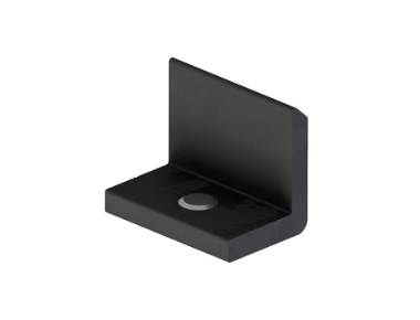 Solarics_K2 SYSTEMS GMBH Montagesysteme INSERTION RAIL END STOP SCHWARZ ELOXIERT HORIZONTAL-ENDWINKEL SCHWARZ INKL. MADENSCHRAUBE