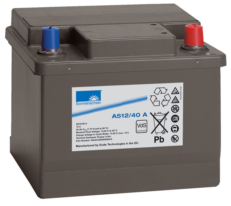 Sonnenschein Bleiakku A512/40 A – 12V 40Ah, Dryfit Gel-Akku inkl. MTZ