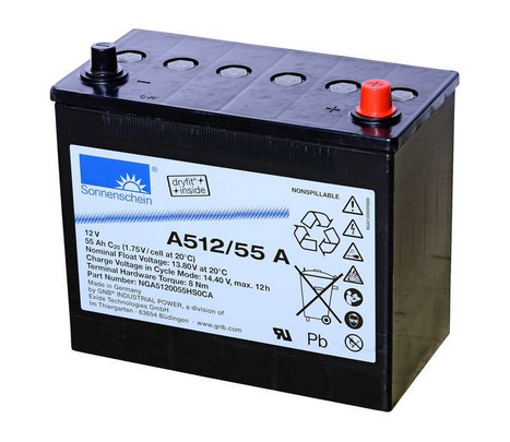Sonnenschein Bleiakku A512/55 A – 12V 55Ah, Gel-Batterie inkl. MTZ