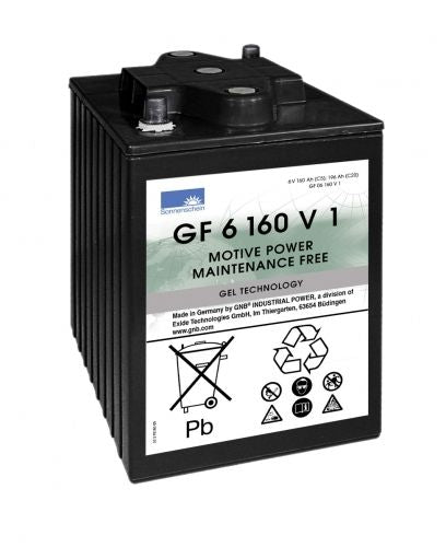 Sonnenschein Bleiakku GF 06 160 V1 – 6V 160Ah, Gel-Traktionsbatterie für zyklische Anwendungen