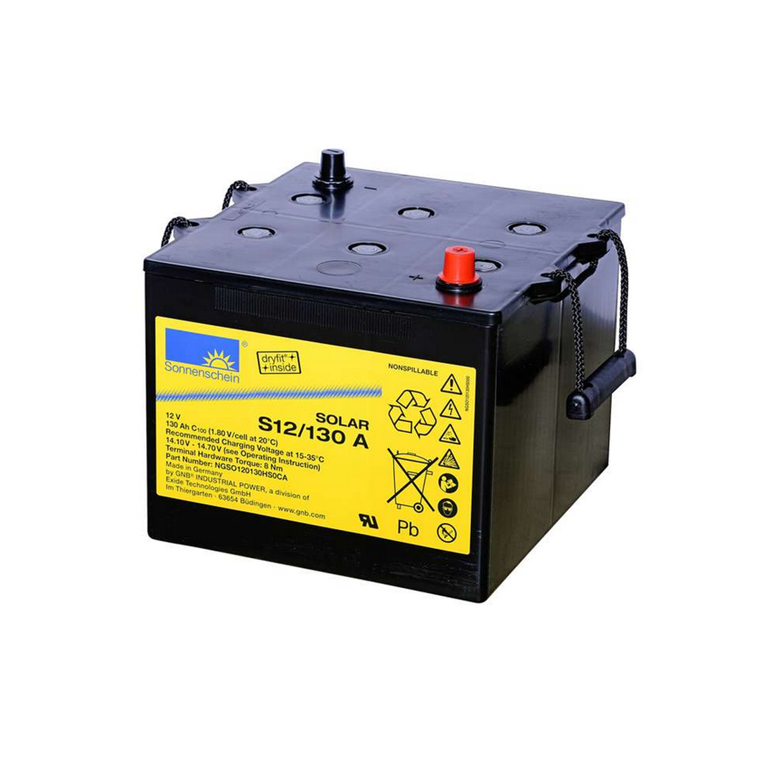 Sonnenschein Bleiakku S12/130 A inkl. MTZ – 12V 130Ah Gel-Akku für Industrie & Notstromsysteme