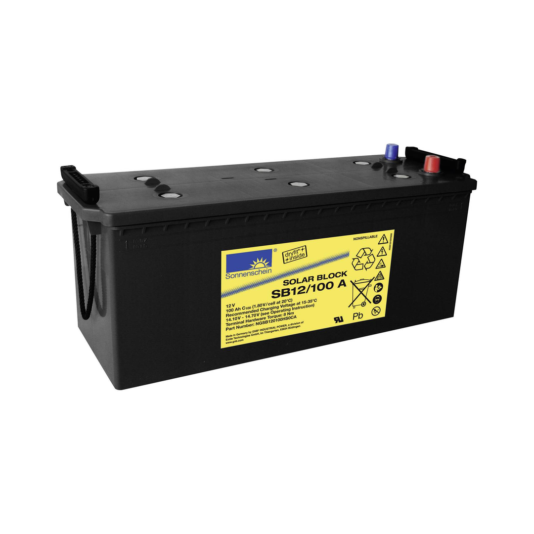 Sonnenschein Bleiakku SB12/100 A inkl. MTZ – 12V 100Ah Gel-Akku, wartungsfrei & robust