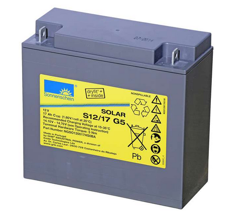 Sonnenschein S12/17 G5 Bleiakku – 12V 17Ah, Gel-Batterie für USV, Sicherheit & Industrie