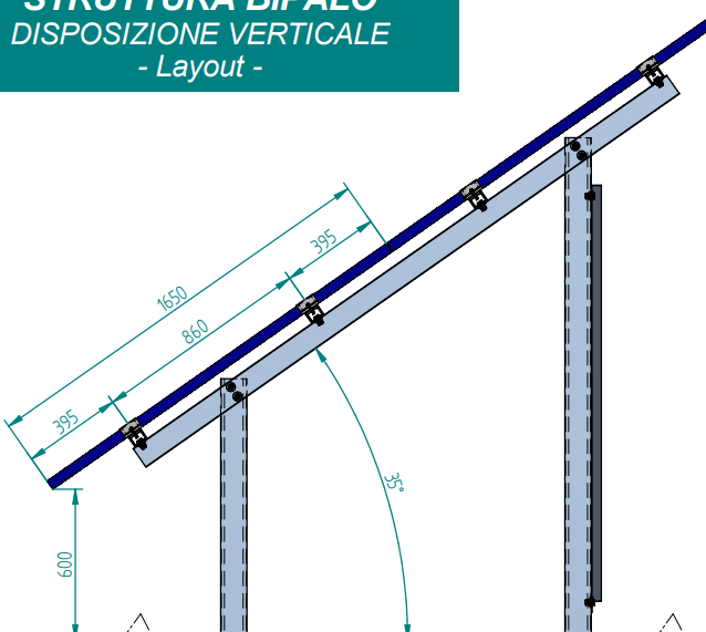 Alusistemi S.r.l. - Montagesysteme - Struttura BIPALO -  VERTICALE systems Struttura BIPALO -  VERTICALE systems - Art. 6177