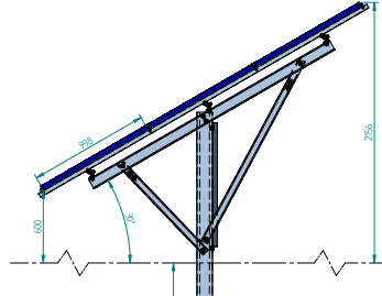 Alusistemi S.r.l. - Montagesysteme - Struttura MONOPALO-ORIZZONTALE systems Struttura MONOPALO-ORIZZONTALE systems - Art. 6180