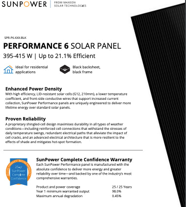 Solfinity sp. z o.o. sp.k. - Solarmodul - SunPower
                                                        Performance 6 DC Black, 395-415 W SPR-P6-395-BLK - Art. 195202