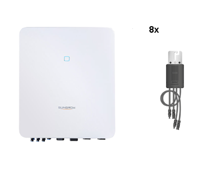 Sungrow + BRC Solar Wechselrichter SH8.0RT-V112 + 8x Power Optimizer M500/14