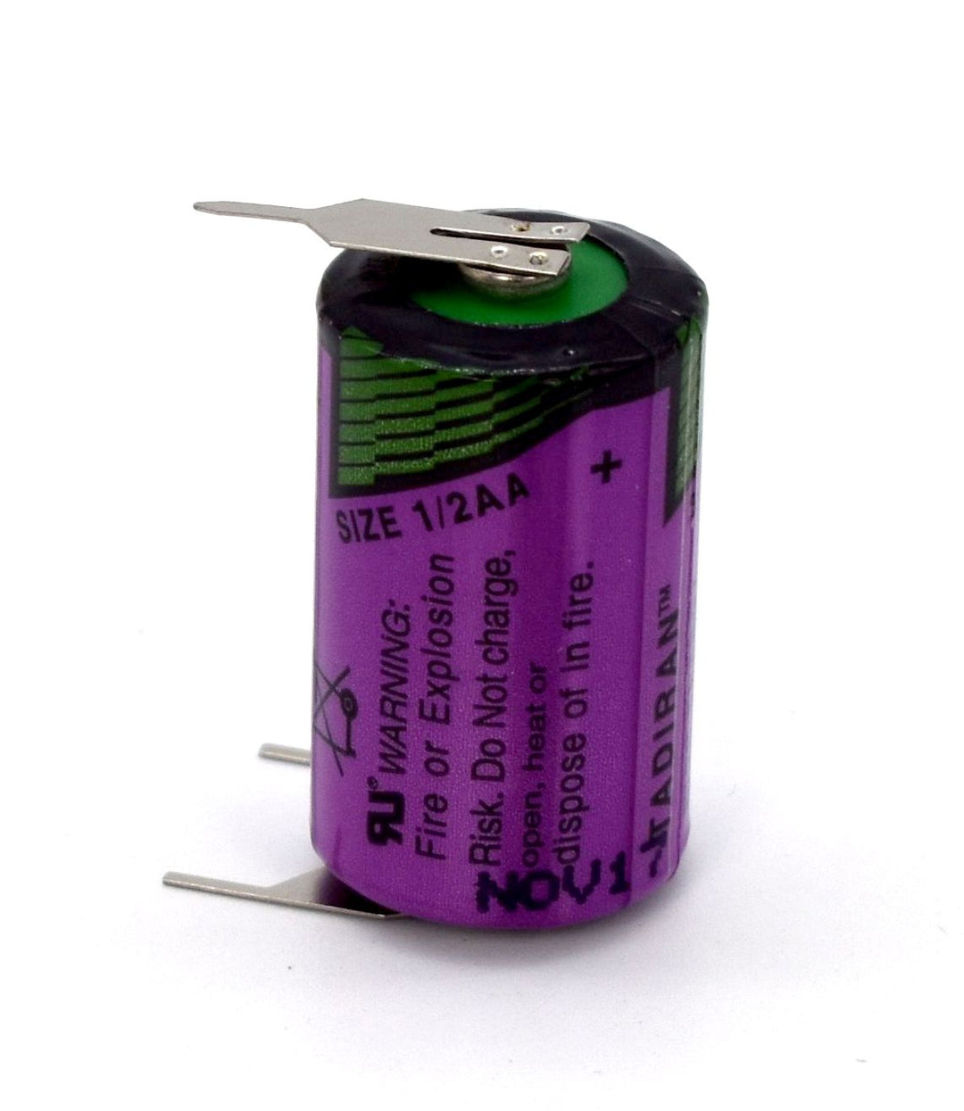 Tadiran SL-350PT Lithium Batterie 1/2 AA mit 3,6 V und 1,2 Ah, mit Pins +1/-2