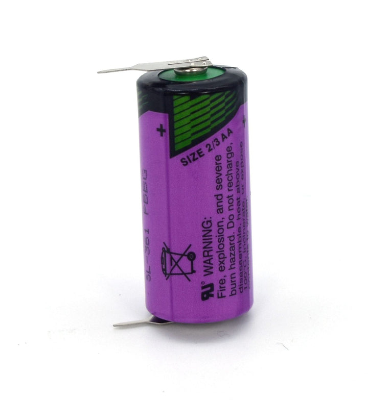 Tadiran SL-361PR Lithium Batterie 2/3 AA mit 3,6 V und 1,6 Ah, mit radialen Pins