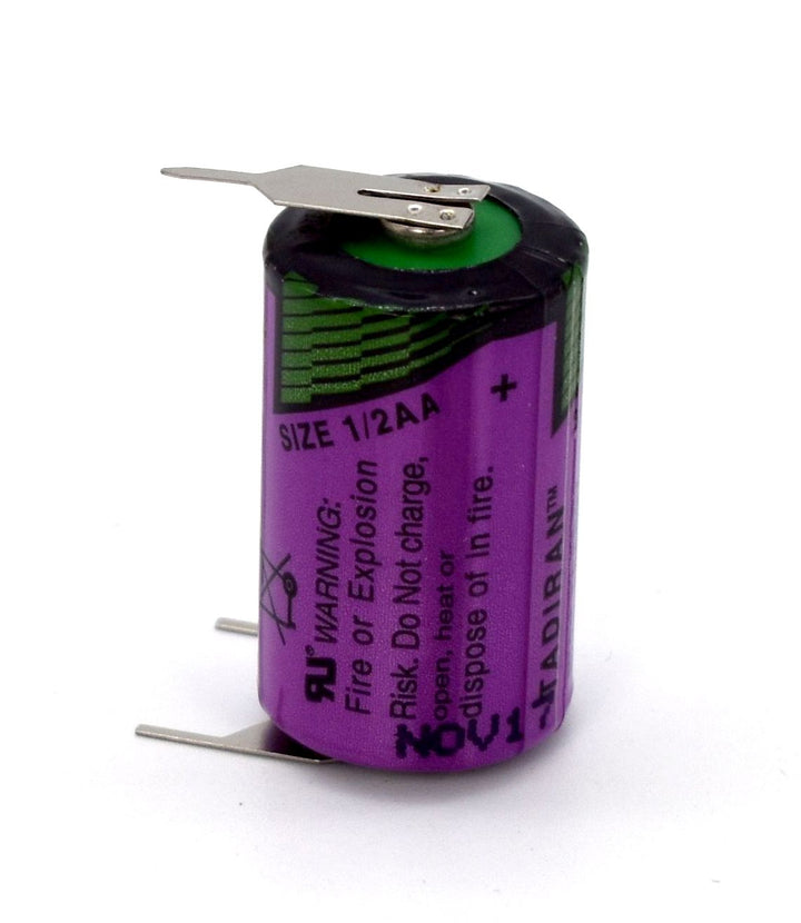 Tadiran SL-550PT Hochtemperatur Lithium Batterie 1/2 AA mit 3,6 V und 0,8 Ah, mit Pins +1/-2