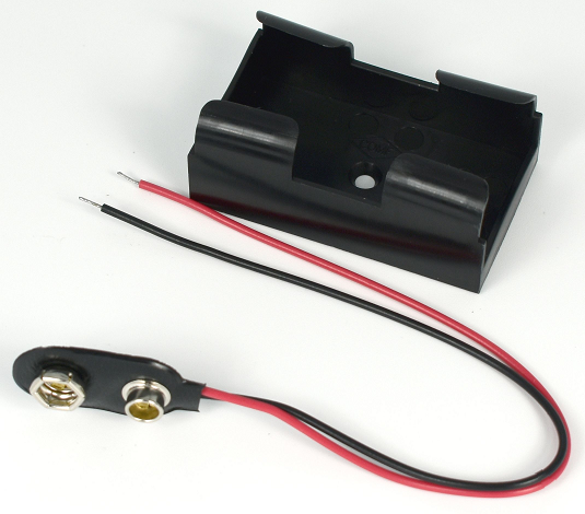 TAKACHI Batteriehalter für 1x 9V (Block) mit Snap-Terminal