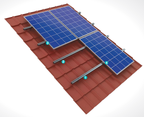 Kiraç Metal Ürünleri San. ve Tic. Ltd. Şti. - Montagesysteme - Tile Roof Steel And Aluminum Mounting System KPT30 - Art. 8882