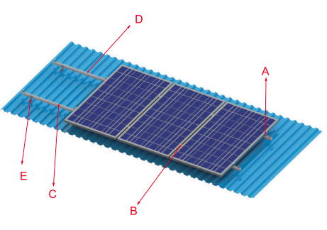 Jiangsu Evergreen Solar New Energy Technology Co., Ltd. - Montagesysteme - Tin Roof Mounting System Tin Roof Mounting System - Art. 8915
