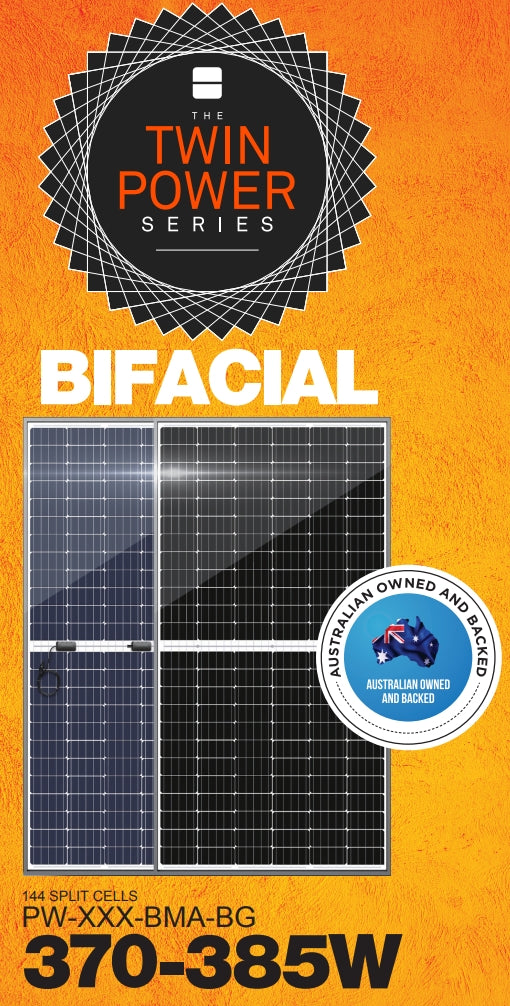 Powerwave Intelligent Electrical Solutions - Solarmodul - Twin Power Series - Bifacial Mono Perc 144 Spli... PW-375-BMA-BG - Art. 219765