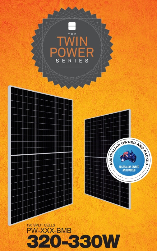 Powerwave Intelligent Electrical Solutions - Solarmodul - Twin Power Series - Mono PERC 120 Split Cell 32... PW-330-BMB - Art. 219752