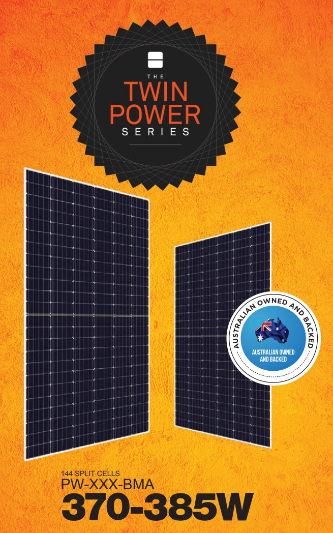 Powerwave Intelligent Electrical Solutions - Solarmodul - Twin Power Series - Mono PERC 144 Split Cell 37... PW-370-BMA - Art. 219754